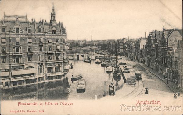 Binnenamstel en Hotel de l'Europe Amsterdam Holland