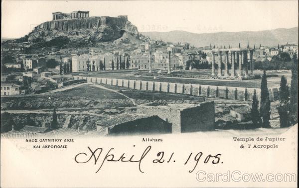 Athènes Temple de Jupiter & l' Acropole Athens Greece