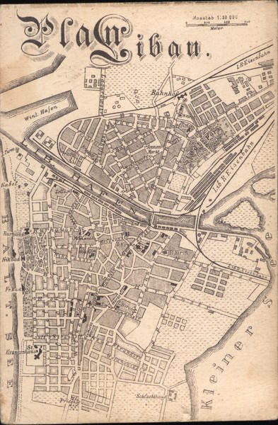 Plan Libau Latvia Eastern Europe
