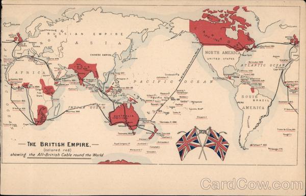 The British Empire, Showing The All-British Cable Round The World United Kingdom