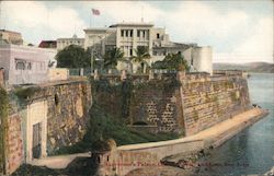 Governor's Palace, Old city, Wall and Gate, San Juan Postcard