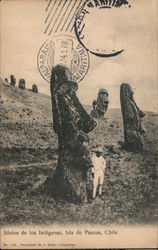 Idolos de los Indigenas, Isla de Pascua Chile Easter Island, Chile Postcard Postcard Postcard