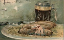 Nurnberg, den - Beer and Bratwurst Postcard