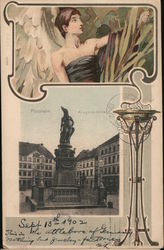 Pforzheim Kriegerdenkmal Postcard