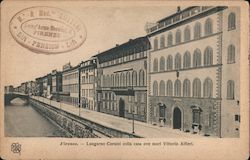 Firenze. - Lungoarno Corsini colla casa ove morì Vittorio Alfieri. Postcard