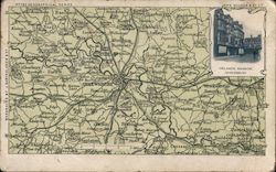 Shrewsbury map Postcard
