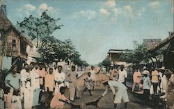 A popular street scene in the Filipino district Manila, P.I. Postcard