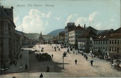 View of the Square Bergen, Norway Postcard Postcard Postcard