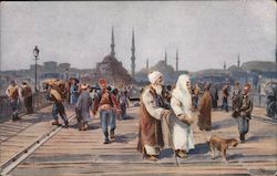 Constantinople, Le pont de Galata Postcard