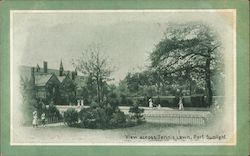 View across Tennis Lawn. Port Sunlight Postcard
