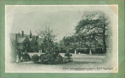 View across Tennis Lawn. Port Sunlight UK Merseyside Postcard Postcard Postcard