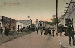 Street and Church View, Ciudad Juarez, mexico Postcard