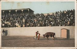 6098 THE THRUST BY THE MATADOR, MEXICAN BULL FIGHT Postcard