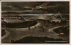 Illuminated Promenade, Paignton England Devon Postcard Postcard Postcard