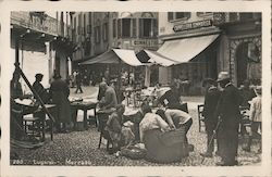 Lugano market Postcard