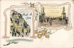 Le Caire, Ascension a la grande pyramide - Le Caire, Le pont de Kasr-El-Nil. Postcard