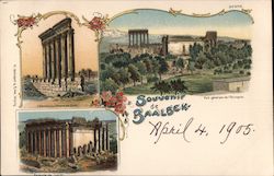 Roman Ruins at Baalbek 1905 Postcard