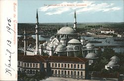 Salut de Constantinople, Vue panoramique de la Mosquee Suleymanie Istanbul, Turkey Greece, Turkey, Balkan States Postcard Postca Postcard