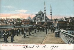 Salut de Constantinople, le pont de Galata Postcard