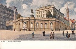 The Albrecht Fountain Danubius and Vindobona Postcard