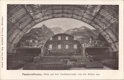 Passionstheter, Blick auf den Zuschauerraum von der Buhne aus. Postcard