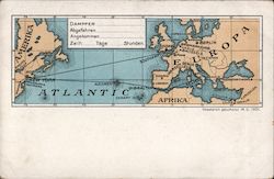 Two transatlantic routes connecting Europe and North America Postcard