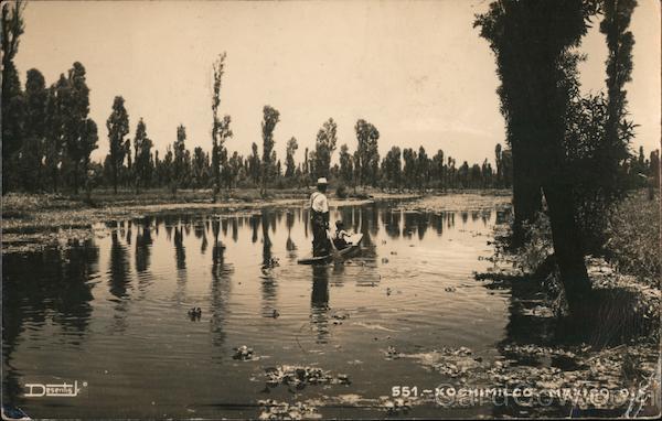 Boating Down a Xochimilco Canal Mexico City DF