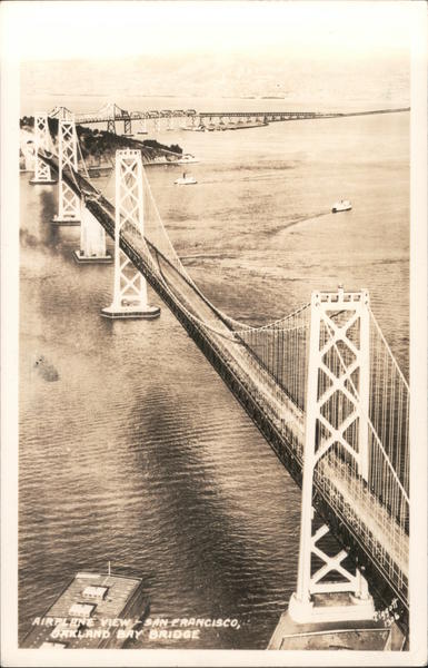 Airplane View - San Francisco, Oakland Bay Bridge California