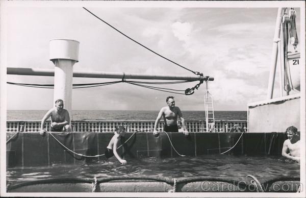 Men and boys at Pool on MS St. Louis Boats, Ships