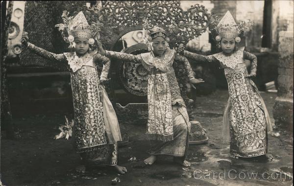 Three Girls in Native Outfits Dancing India