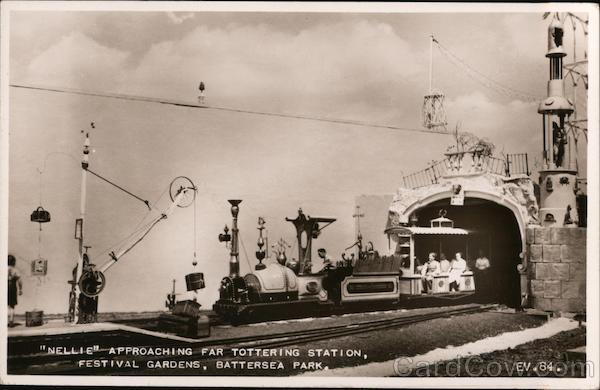 Nellie Approaching Far Tottering Station, Festival Gardens, Battersea Park London England