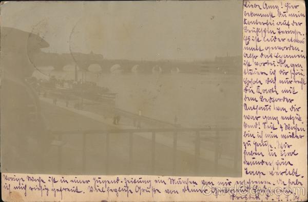 River Through City Dresden Germany