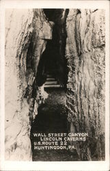 Wall Street Canyon, Lincolm Caverns, U.S. Route 22 Postcard