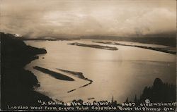 "A Storm on the Columbia" Looking West from Crown Point Columbia River Highway Postcard