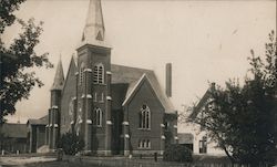 Parsonage to Right of Church Postcard