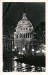 U.S. Capitol Building at Night Postcard