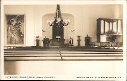 Interior of the Congregational Church South Dennis, MA Postcard Postcard Postcard