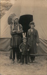 Posing as Outside Teepee, 1920 Tricentennial Postcard