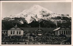 Mt Egmont and North Egmont Hostel (Mount Taranaki) Postcard