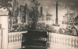 Parlor in the Home of Hazel Bixby with Wallpaper from France Postcard