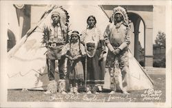 A Group of Indians Standing in Front of a Teepee Native Americana Out-West Photos Postcard Postcard Postcard