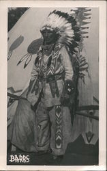 Indian Chief and Teepee Postcard