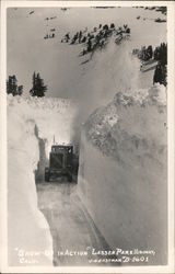 "Snow-Go in Action" Lassen Park Highway Postcard