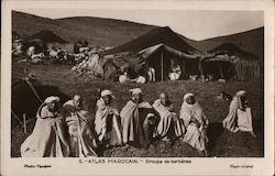 A Group of Berbers with their Tents in the Atlas Mountains Postcard