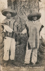 Two Men in Sombreros Shaking Hands Postcard Postcard Postcard