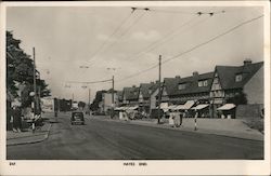 Hayes End Street With People Cars Buildings Postcard