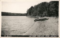 The Beach, Lac Court Oreilles Stone Lake, WI Postcard Postcard Postcard