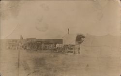 Horse Drawn Wagons at a Campsite Postcard
