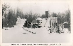 Damage at Pioneer Junior Camp Dining Hall, Winter - 1959 Port Sydney, ON Canada Landscapes Postcard Postcard Postcard