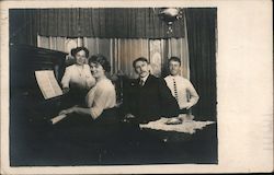 Family Portrait at Piano Postcard